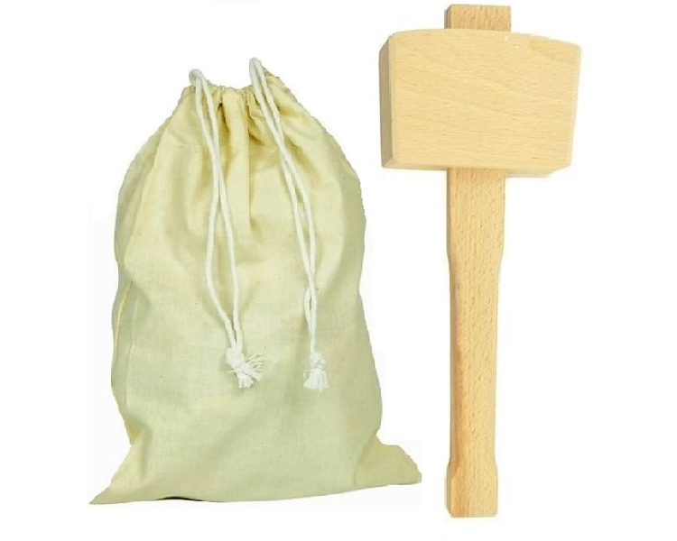 Lewis Bag & Wooden Ice Mallet Kit