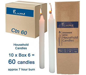 Candle White 200 x 21mm 60/Ctn