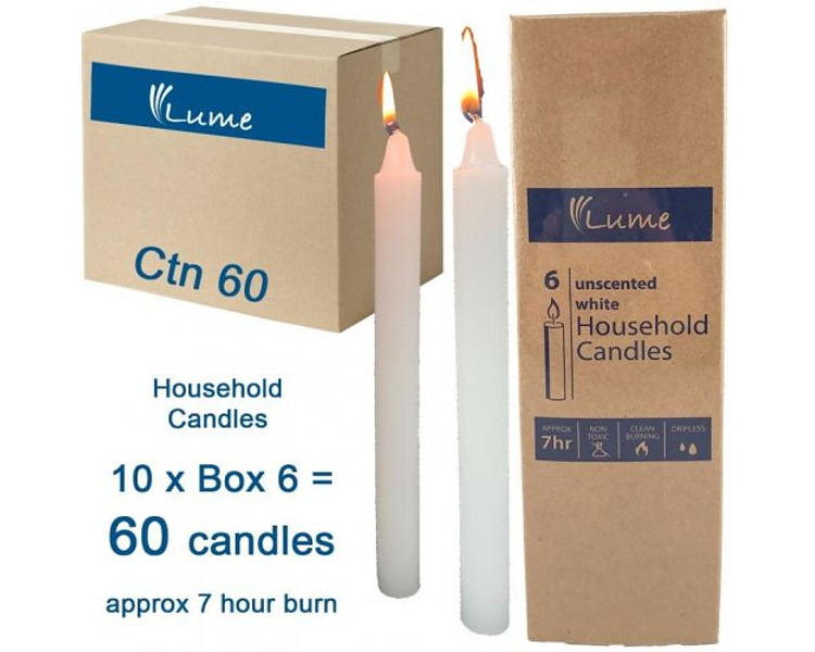 Candle White 200 x 21mm 60/Ctn