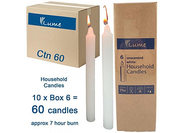 Candle White 200 x 21mm 60/Ctn