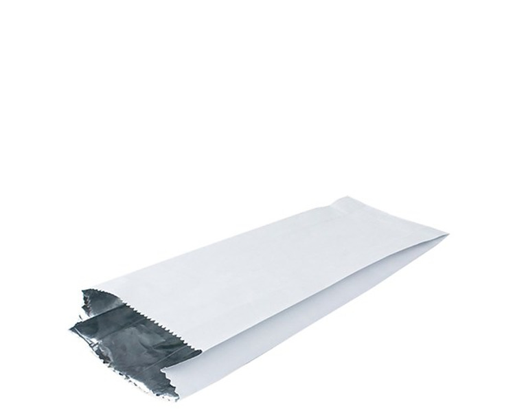 Paper Kebab Bag Foil Lined White 270 x 100 x 40mm 250/Pkt