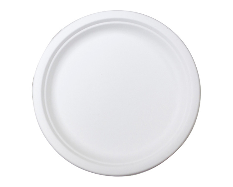 Sugarcane Round Plate White 9" 225mm 500/Ctn