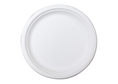 Sugarcane Round Plate White 9" 225mm 500/Ctn