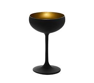 Stolzle Olympic Champagne Saucer Black/Gold 230ml 24/Ctn