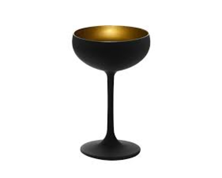 Stolzle Olympic Champagne Saucer Black/Gold 230ml 24/Ctn