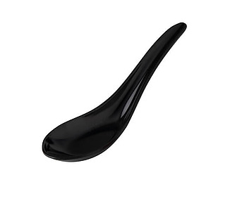 Melamine Chinese Spoon Black 150mm 48/384