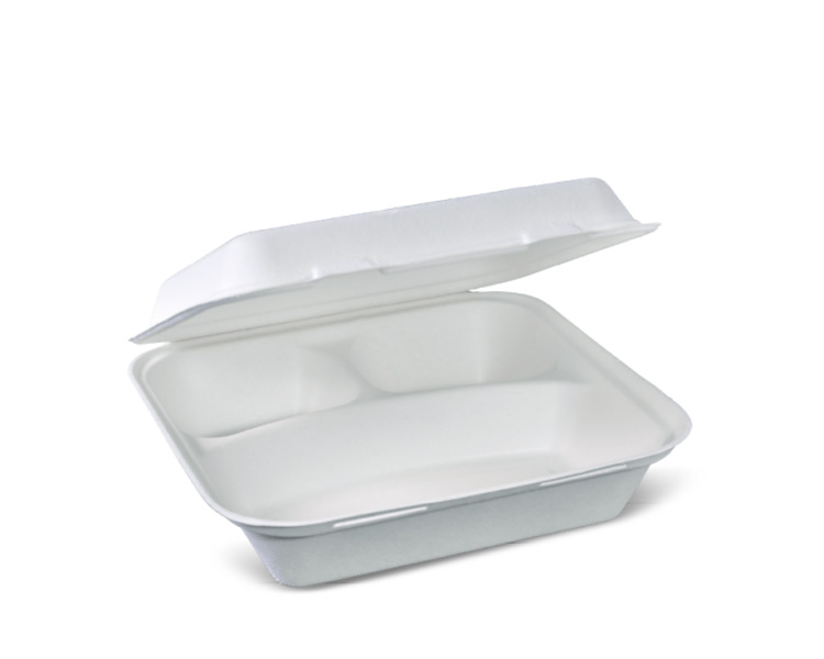 Clamshell White 3 Compartment 9 x 9 x 3" 200/Ctn