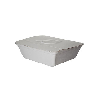 Eco Folia Container White 8.25 x 7.5 x 2.5" 150/Ctn