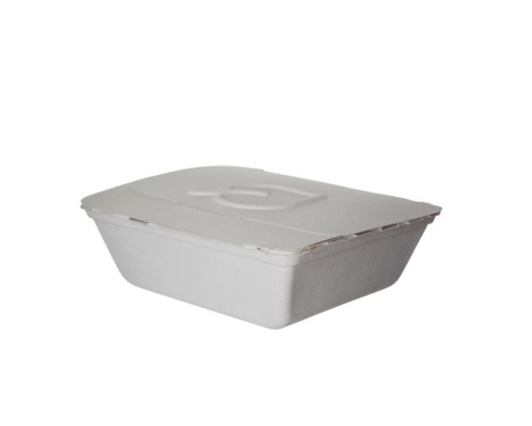 Eco Folia Container White 8.25 x 7.5 x 2.5" 150/Ctn