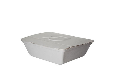 Eco Folia Container White 8.25 x 7.5 x 2.5" 150/Ctn