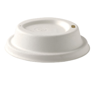 Biopak Coffee Cup Lid (90mm) Pulp White 1000/Ctn