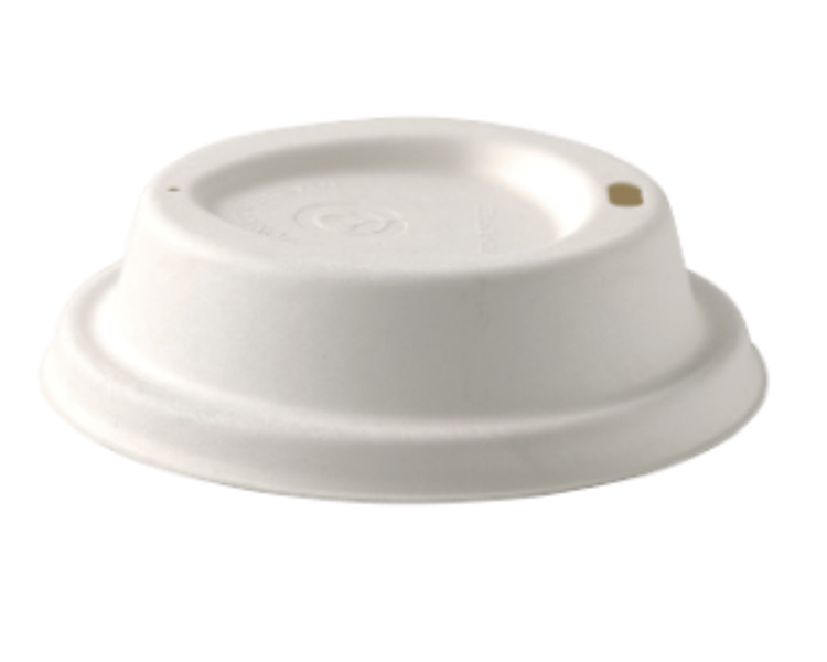 Biopak Coffee Cup Lid (90mm) Pulp White 1000/Ctn