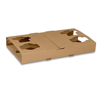 Cup Carry Tray Cardboard 4 Cup 100/Ctn