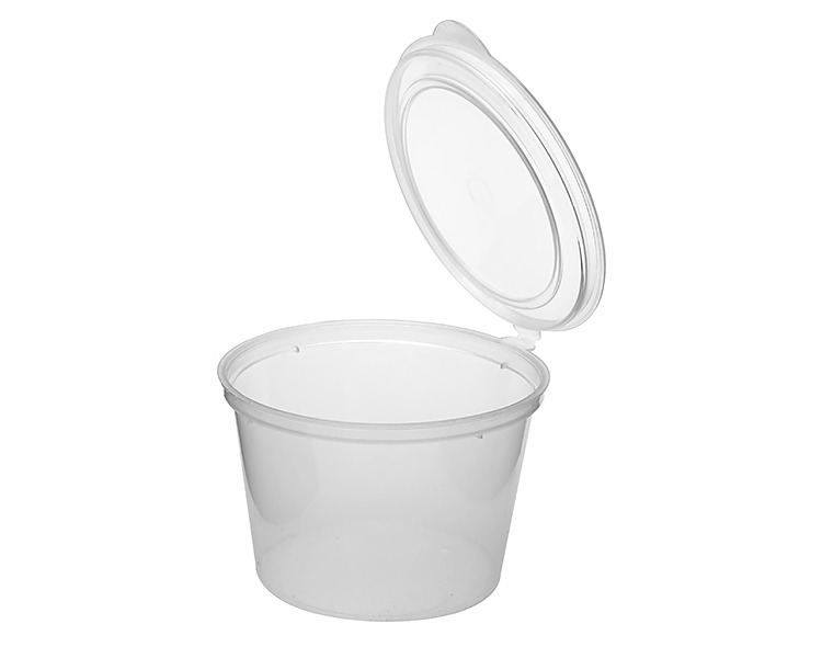 Plastic Sauce Container 70ml With Hinged Lid