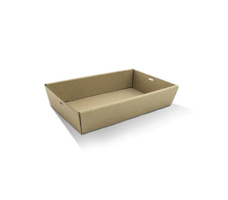 Pac Trading Catering Tray Kraft Medium 360 x 255 x 50mm 100/Ctn