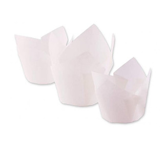 Muffin Wrap Tulip Parchment White 60 Base x 50mmH 250/Pkt