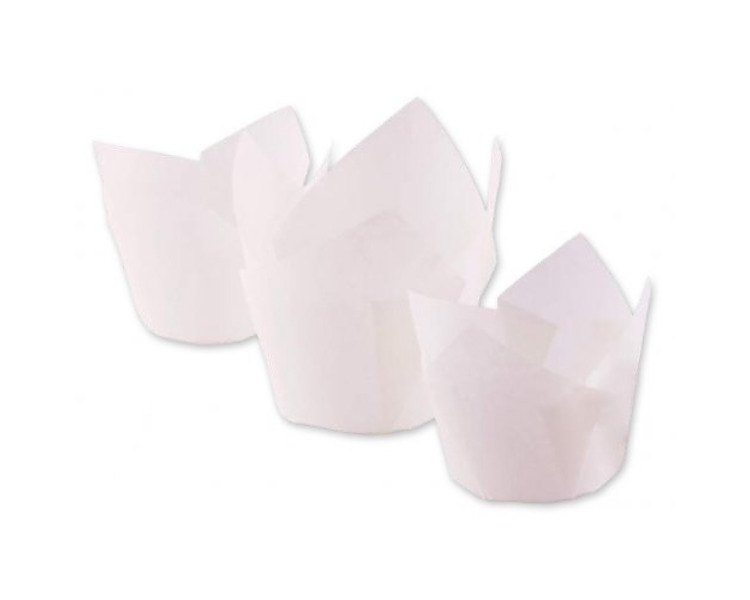 Muffin Wrap Tulip Parchment White 60 Base x 50mmH 250/Pkt