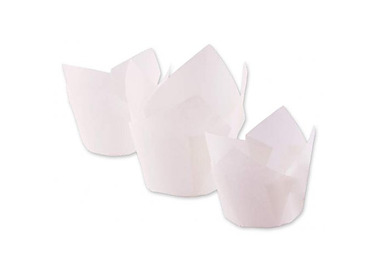 Muffin Wrap Tulip Parchment White 60 Base x 50mmH 250/Pkt