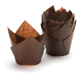 Muffin Wrap Tulip Parchment Brown 60 Base x 50/90mmH 250/Pkt