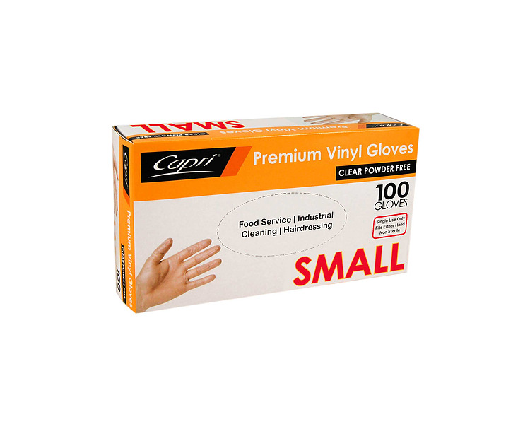 Glove Clear Powder Free Small 100/Pkt