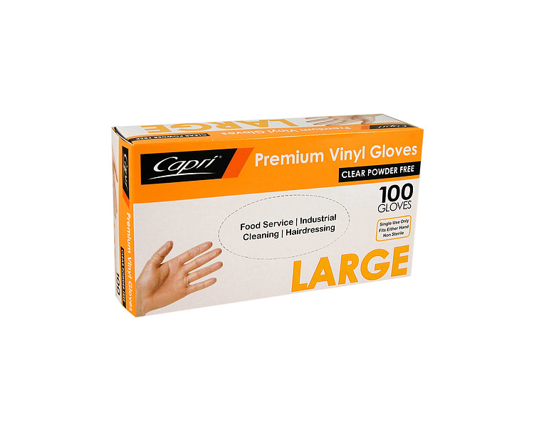 Glove Clear Powder Free Large 100/Pkt