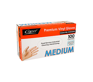 Glove Clear Powdered Medium 100/Pkt