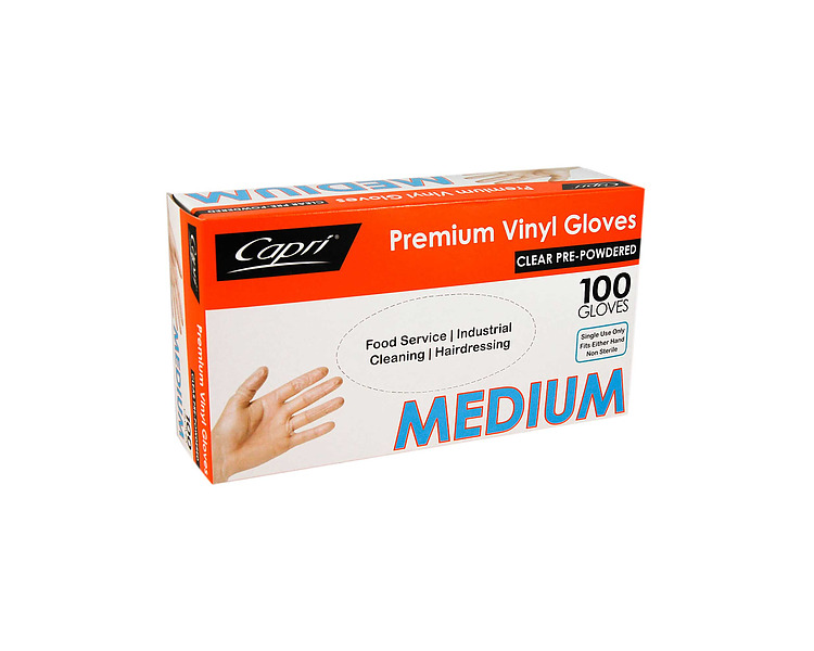 Glove Clear Powdered Medium 100/Pkt