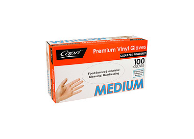 Glove Clear Powdered Medium 100/Pkt