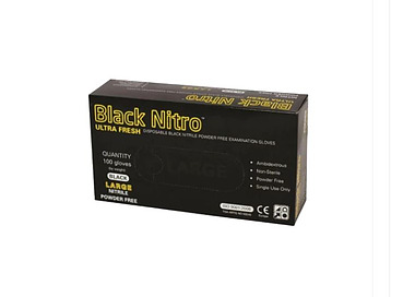 Glove Black Nitrile Large 100/Pkt