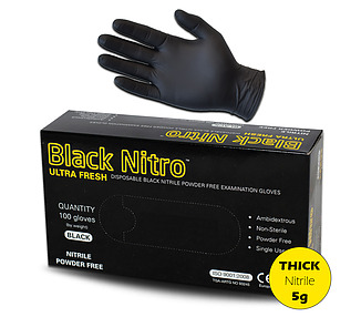 Glove Black Nitrile X-Large 100/Pkt