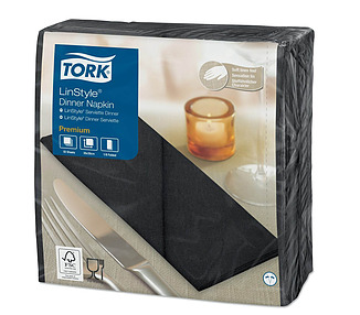 Tork Linstyle Dinner Napkin GT Black 600/Ctn