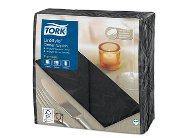 Tork Linstyle Dinner Napkin GT Black 600/Ctn