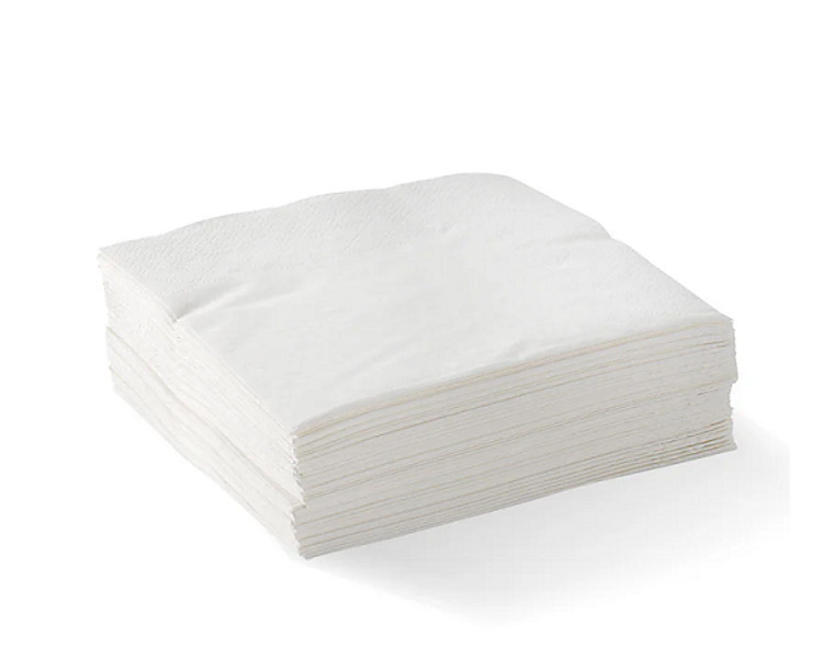 Dinner Napkin Quilted 2Ply 1/4 Fold White 1000/Ctn