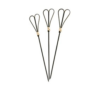 Bamboo Skewer Heart Black 12cm 10 x 100/Pkt