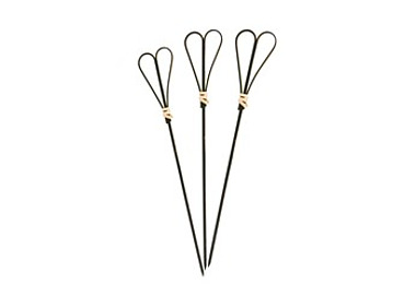 Bamboo Skewer Heart Black 12cm 10 x 100/Pkt