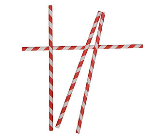 Paper Straw Regular Red & White Stripe 2500/Ctn