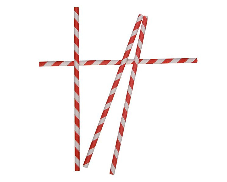 Paper Straw Regular Red & White Stripe 2500/Ctn