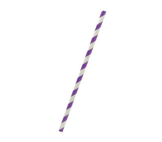 Paper Straw Regular Purple & White Stripe 2500/Ctn