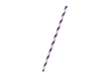 Paper Straw Regular Purple & White Stripe 2500/Ctn