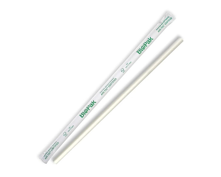 Paper Straw Regular Individually Wrapped White 2500/Ctn