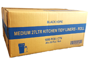 Bin Liner Black 27L 1000/Ctn