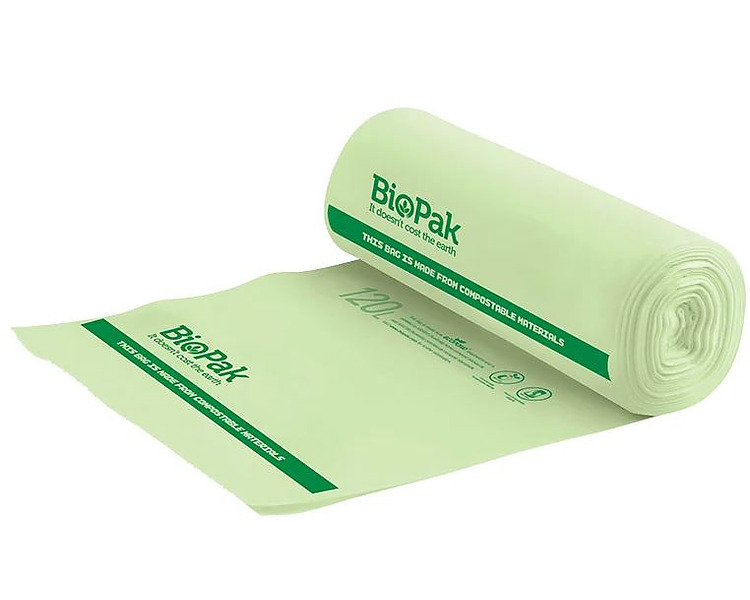 Bioplastic Bin Liner Green 120L 144/Ctn