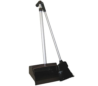 Black Lobby Dustpan With Brush