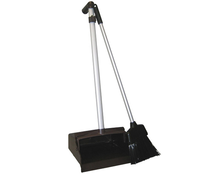 Black Lobby Dustpan With Brush