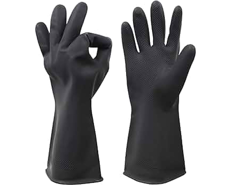 Glove Chemical & Acid Resistant HD Grey Large 6/Pkt