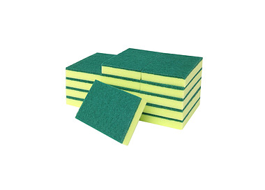 Green & Yellow Sponge Scourer 150 x 100mm 15/Pkt