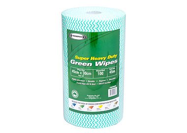 Premium Green Wipes 30 x 45cm 100 Sheets