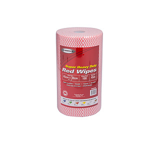 Premium Red Wipes 30 x 45cm 100 Sheets