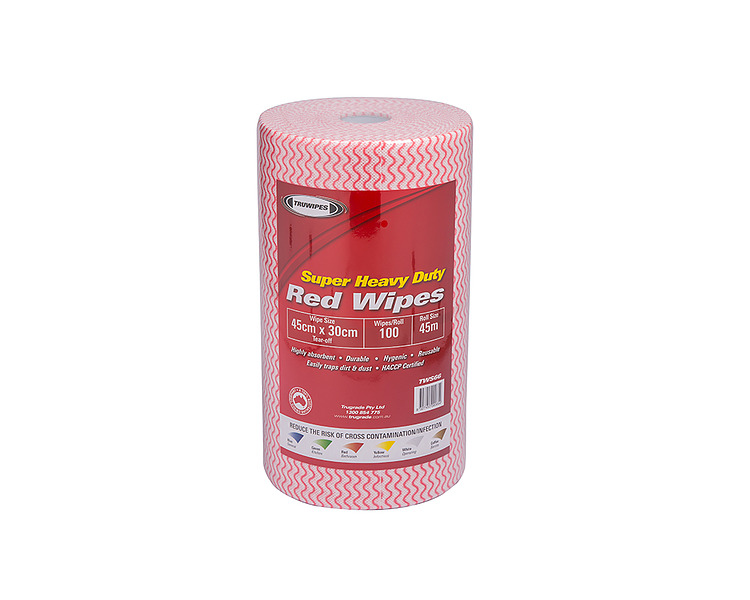 Premium Red Wipes 30 x 45cm 100 Sheets