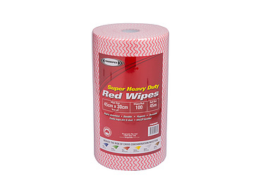 Premium Red Wipes 30 x 45cm 100 Sheets